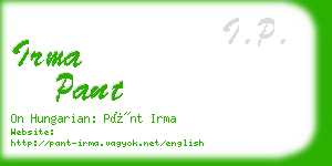 irma pant business card